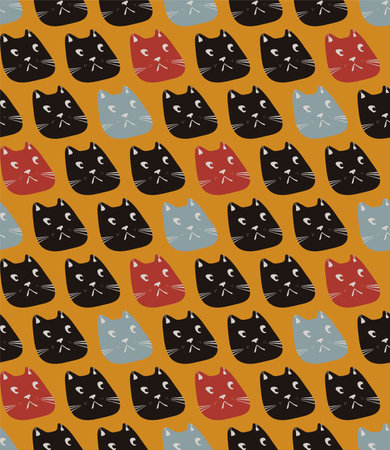 Kitty print for apparel. Seamless pattern with cute catsのイラスト素材