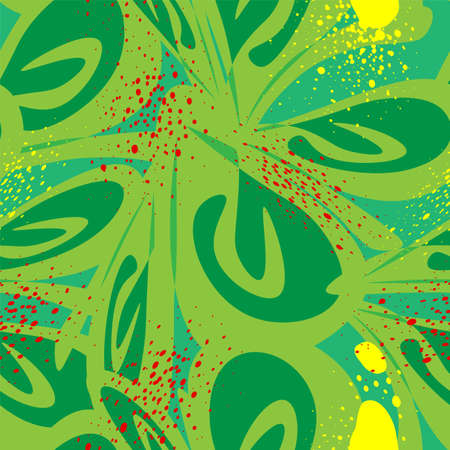 Seamless vector artwork with abstract leave patternのイラスト素材
