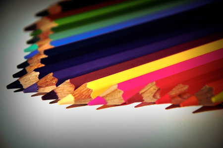 Colors pencils isolated on whiteの写真素材