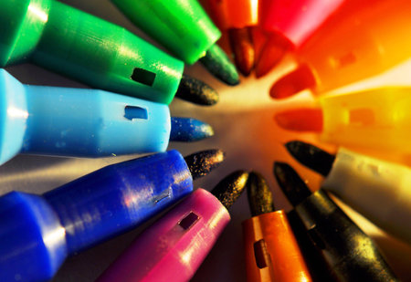 Magic color pencils on macroの写真素材