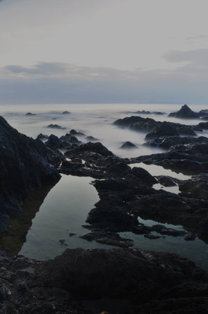 Slow shutter seascape viewの写真素材