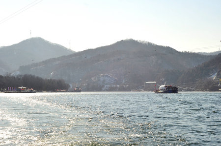 Winter season on Nami Islandの写真素材