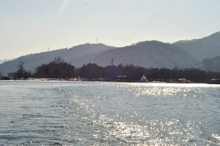 Winter season on Nami Islandの写真素材