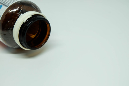 Brown medicine glass bottleの写真素材