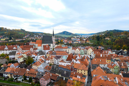 City landscape of Cesky Krumlov, the world heritage by UNESCOの写真素材