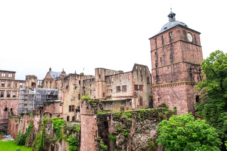Ruins of Heidelberg Castle at Heidelberg Germany. Important historical site remains damage from the past.のeditorial素材