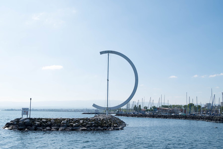 May 9, 2017 - Lausanne, Switzerland: EOLE Sculpture of Clelia Bettua, located in Lake Geneva Promenade in Lausanne.のeditorial素材