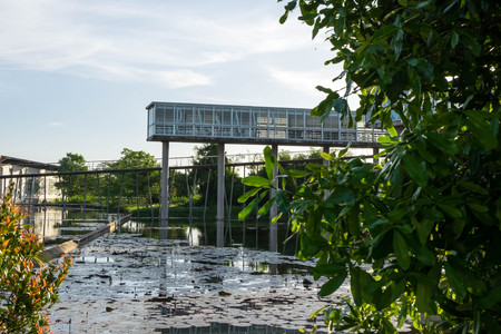 June 12, 2017 - Ratchaburi, Thailand: Outside of Octospider restaurant located in Pasaya Factory outlet. The design is unique and remarkable.のeditorial素材
