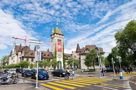 May 14, 2017 - Zurich, Switzerland: Swiss national museum,  locates in Old city district in Zurich, next to Hauptbahnhof.のeditorial素材