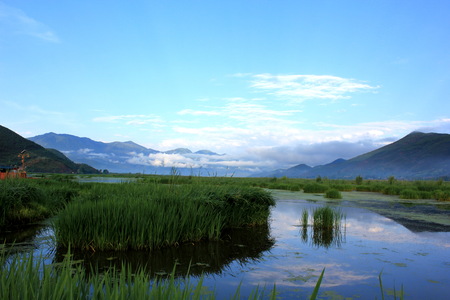 Lugu Lake sceneryの写真素材