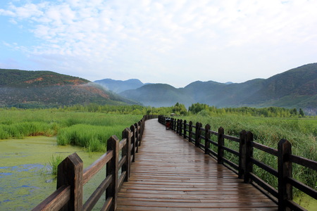 Lugu Lake sceneryの写真素材