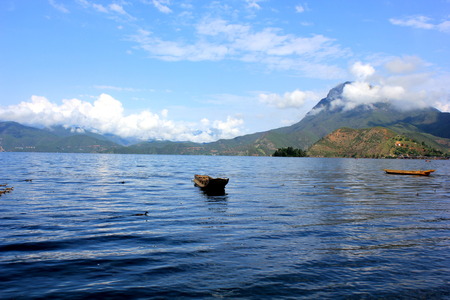 Lugu Lake sceneryの写真素材