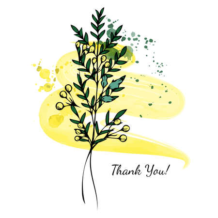 Mini bouquet in doodle style.のイラスト素材