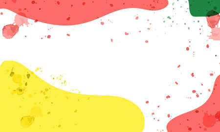 Abstract background in trendy style. Bright red, yellow and green color. white background. vector illustration.のイラスト素材