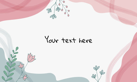 Vector watercolor abstract background in a trendy style. Template, banner, card, poster. hand drawing. Pastel pink and blue color. white background.のイラスト素材