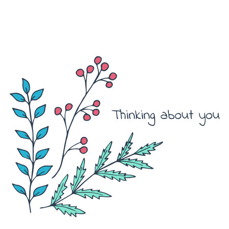 A simple bouquet. Flowers in doodle style. isolated object on a white background. postcard.のイラスト素材