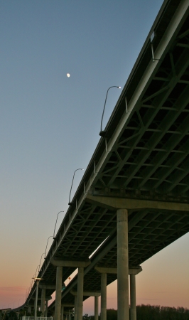 Arthur Ravenel Bridge at sunsetの写真素材