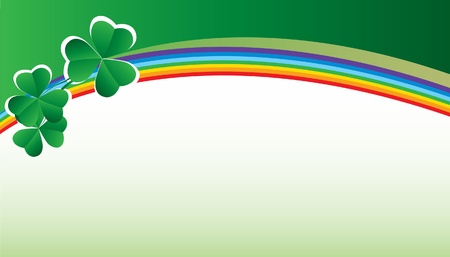 Patrick decorative card with shamrock and rainbowのイラスト素材