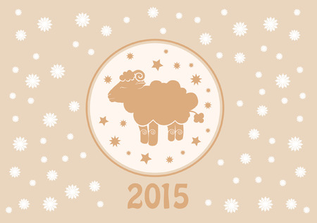 Happy new year 2015. Year of the Sheep.のイラスト素材