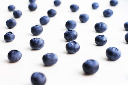 Blueberries on a white backgroundの写真素材