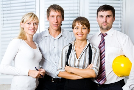 Portrait the young business team at the officeの写真素材