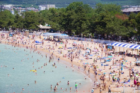 Summer vacation on the coast of the Black Sea resort of Gelendzhik. Russia, June 2015.のeditorial素材