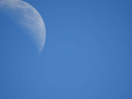 moon in the blue sky during the dayの写真素材