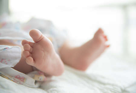 Clouse-up of newborn babyの写真素材