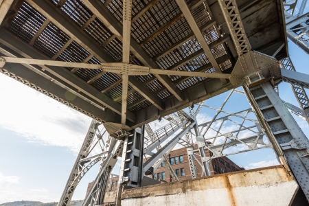 Detail of a mechanical metal structureの写真素材