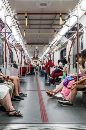 TORONTO, ONTARIO - SEPTEMBER 5: Interior of Toronto subway, in Toronto, ON, on September 5, 2013. 