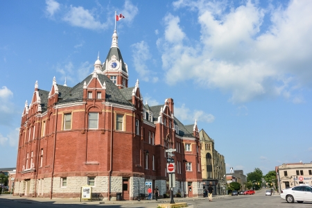 Stratford, ONTARIO - SEPTEMBER 7: Old city hall of the town of Stratford, in Stratford, ON, Canada, on September 7, 2013.のeditorial素材