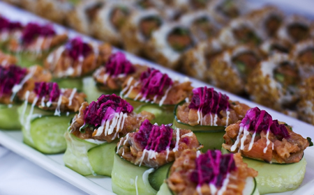 Sashimi with cucumber