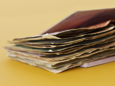 Foreign passports and money from the countriesの写真素材