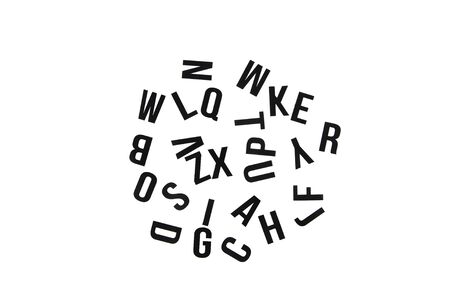 Mixed letters of English alphabet. Black letters isolated.
