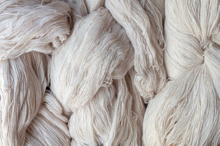 Yarn, raw materials for cottonの写真素材