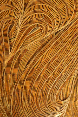 abstract curve pattern that twists and turns smoothly and flows like water waves Made from woven...