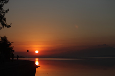 Sunset on Governor's Island.の写真素材