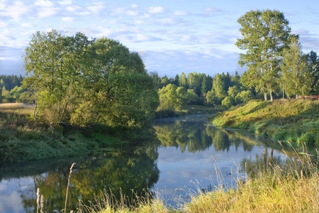 Morning on the riverの写真素材