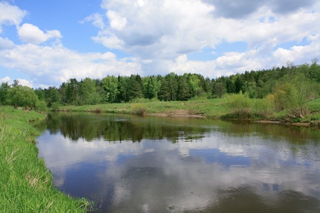 Landscape with the river の写真素材