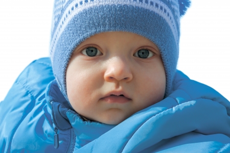 the small child on walk in the springの写真素材