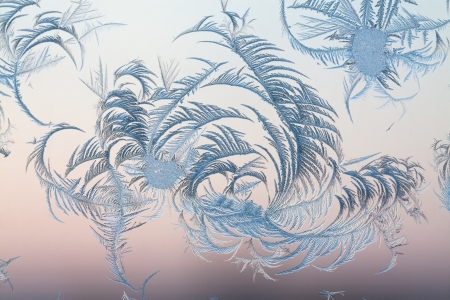 abstract frosty pattern on glassの写真素材