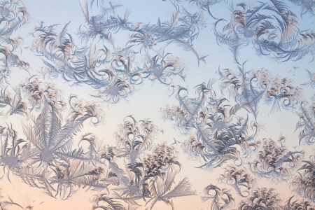 abstract frosty pattern on glassの写真素材