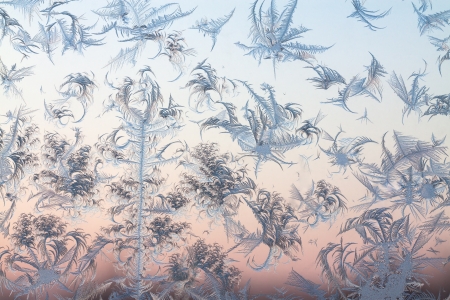abstract frosty pattern on glassの写真素材