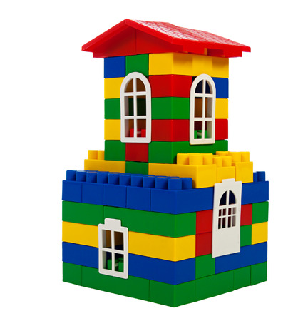 toy colorful  house isolated on a white backgroundの写真素材