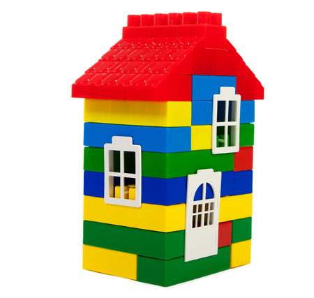beautiful toy colorful  house isolated on a white backgroundの写真素材