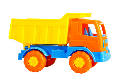 toy car the truck isolated on a white backgroundの写真素材