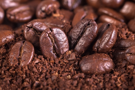 background from the fried coffee beansの写真素材
