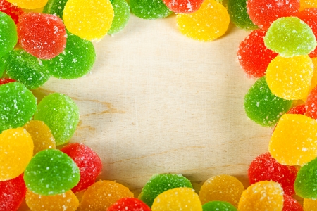close up a background from colorful sweets of sugar candiesの写真素材