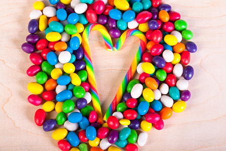 frame  a background from colorful sweets of sugar candiesの写真素材