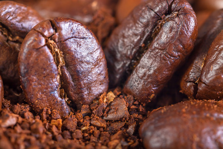 background from the fried coffee beansの写真素材